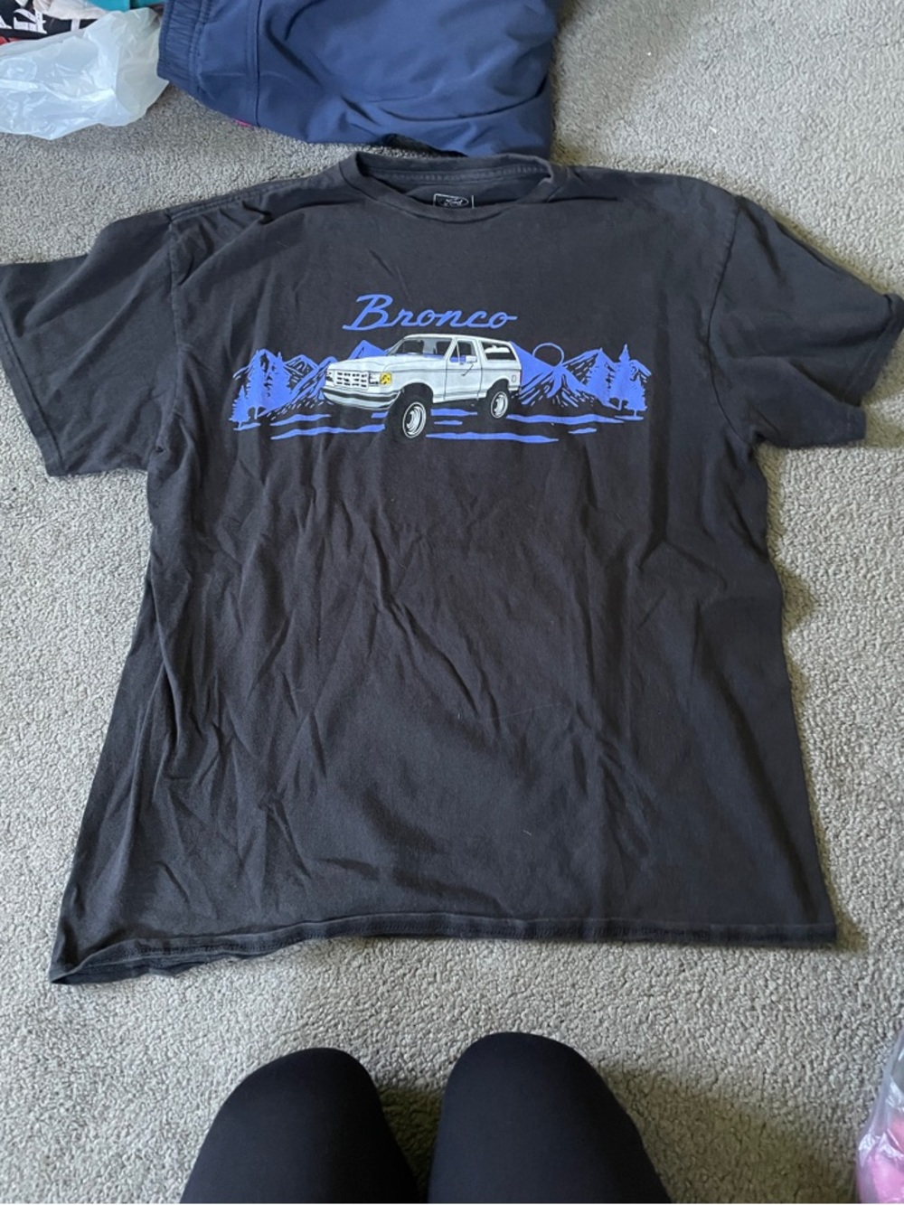 Ford Bronco Graphic Tee - Black with Blue Print